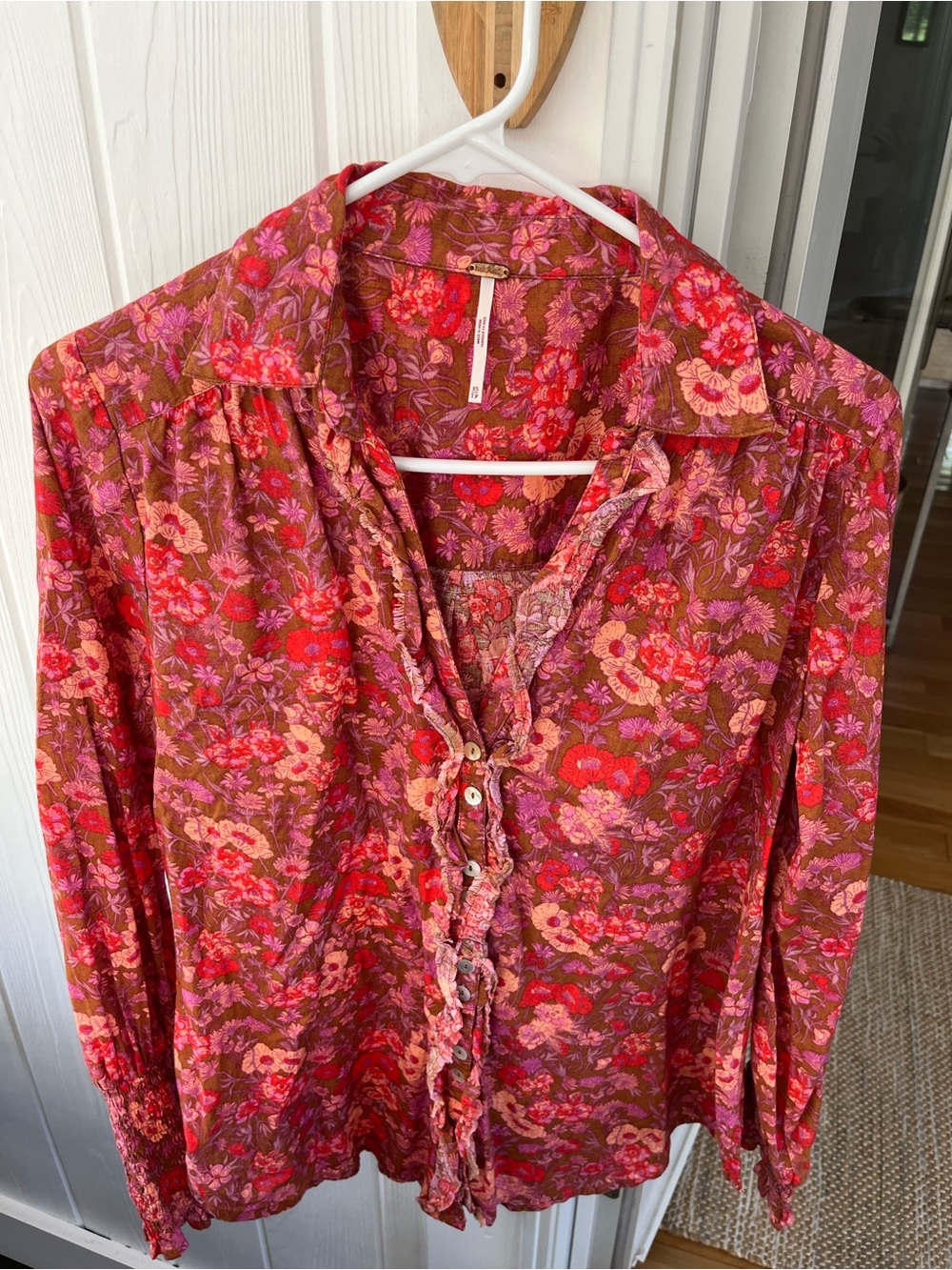Free People Ruffled Floral Blouse - Picture 2 of 4